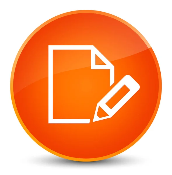 Belge simgesi zarif turuncu yuvarlak düğme Düzenle — Stok fotoğraf