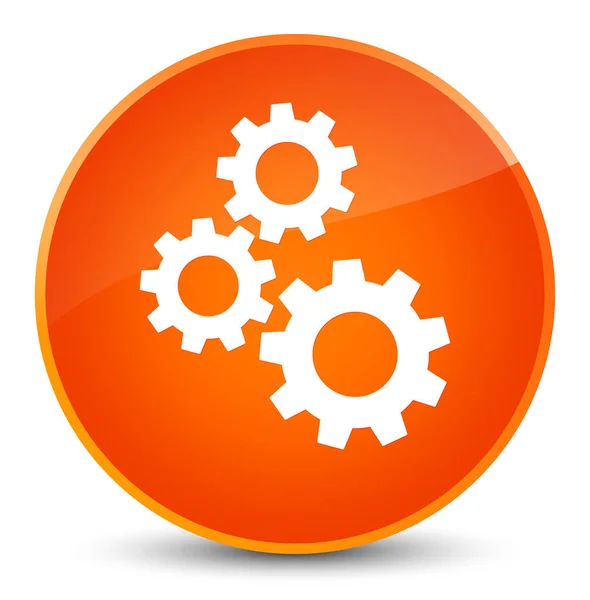 Gears icon elegant orange round button — Stock Photo, Image