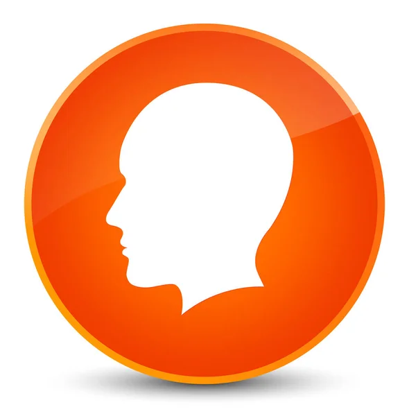 Tête hommes visage icône élégant orange bouton rond — Photo