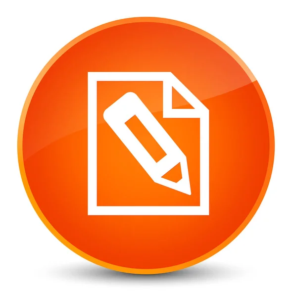 Crayon dans l'icône de la page élégant bouton rond orange — Photo