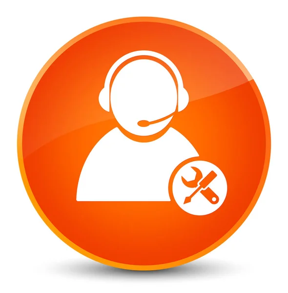 Icono de soporte técnico elegante botón redondo naranja — Foto de Stock