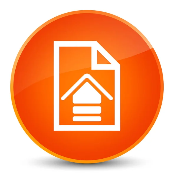 Uploaden document elegante oranje ronde knoop van het pictogram — Stockfoto