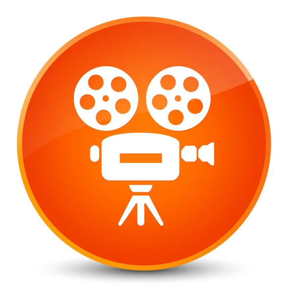 Video camera icon elegant orange round button