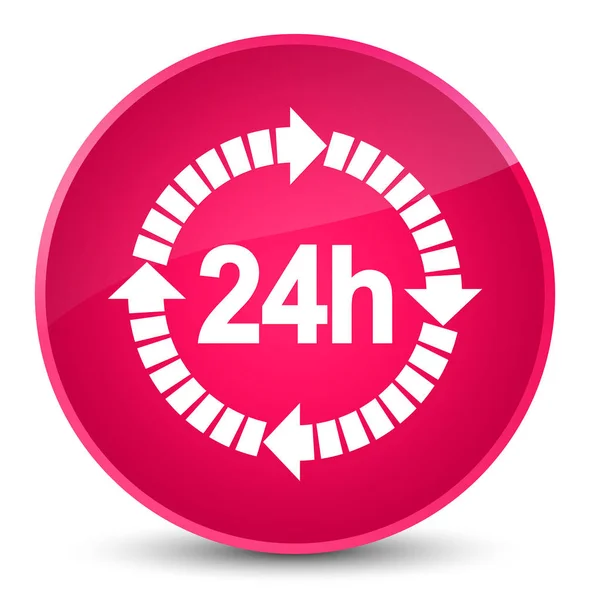 24 hours delivery icon elegant pink round button