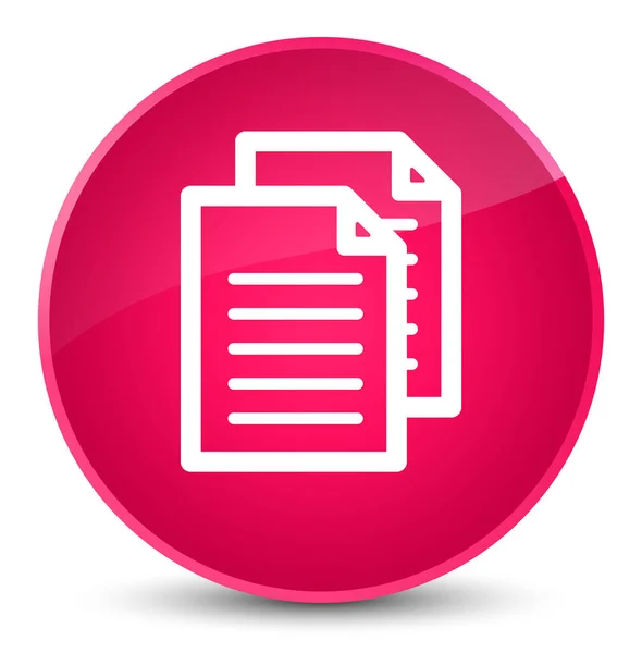 Documentos ícone elegante rosa botão redondo — Fotografia de Stock