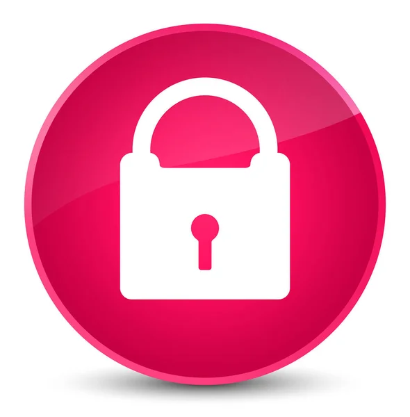 挂锁图标优雅粉色圆形按钮 — 图库照片