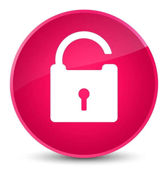 解锁图标优雅粉色圆形按钮 — 图库照片