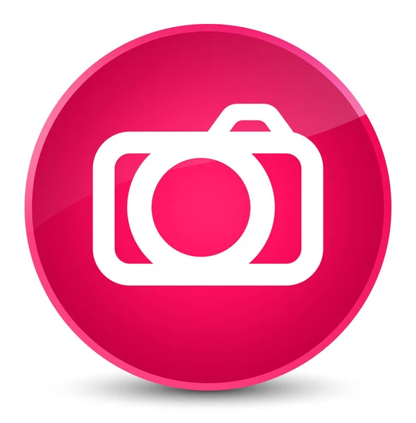 Camera pictogram elegante roze ronde knop — Stockfoto