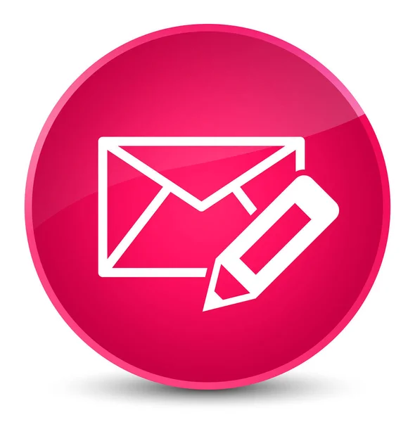 Redigera e-ikonen elegant rosa runda knappen — Stockfoto