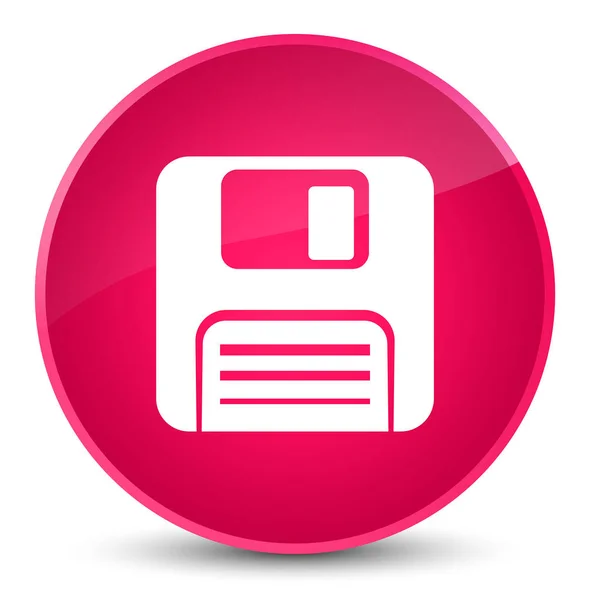Піктограма дискети елегантна рожева кругла кнопка — стокове фото