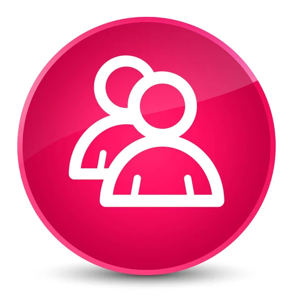 Gruppe Symbol eleganten rosa runden Knopf — Stockfoto