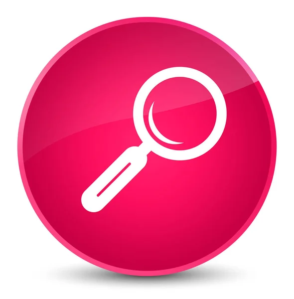 Lupensymbol eleganter rosa runder Knopf — Stockfoto