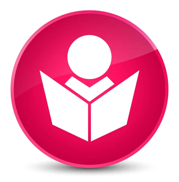 Icono de aprendizaje elegante botón redondo rosa —  Fotos de Stock