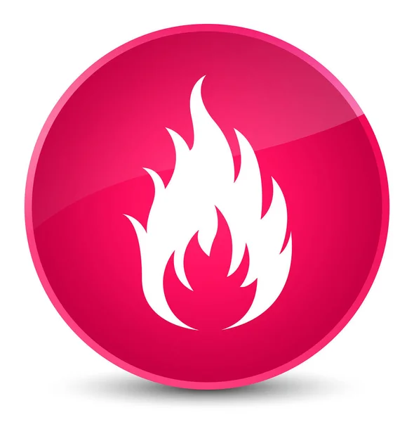 Icono de fuego elegante botón redondo rosa — Foto de Stock