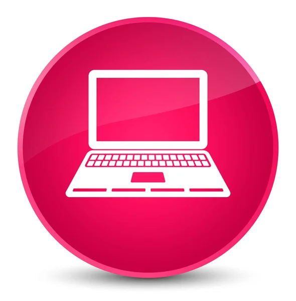 Laptop icon elegant pink round button