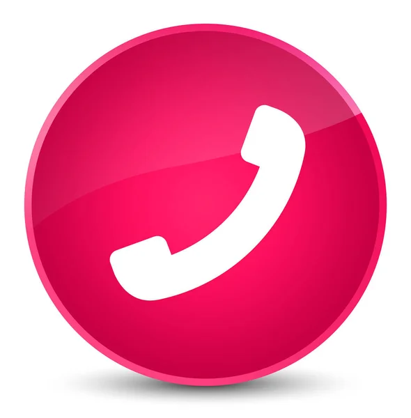 Ícone do telefone elegante botão redondo rosa — Fotografia de Stock