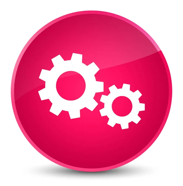 プロセス アイコン エレガントなピンクの丸いボタン — ストック写真