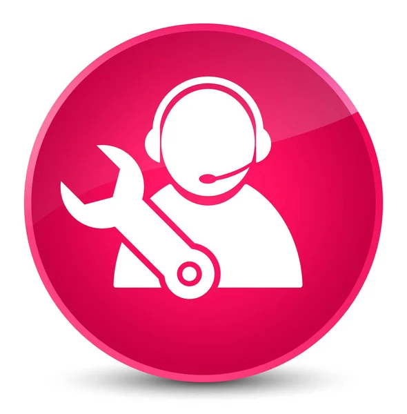 Tech support icon elegant pink round button — Stock Photo, Image