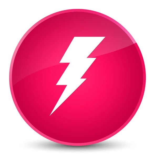 Ícone de eletricidade elegante botão redondo rosa — Fotografia de Stock