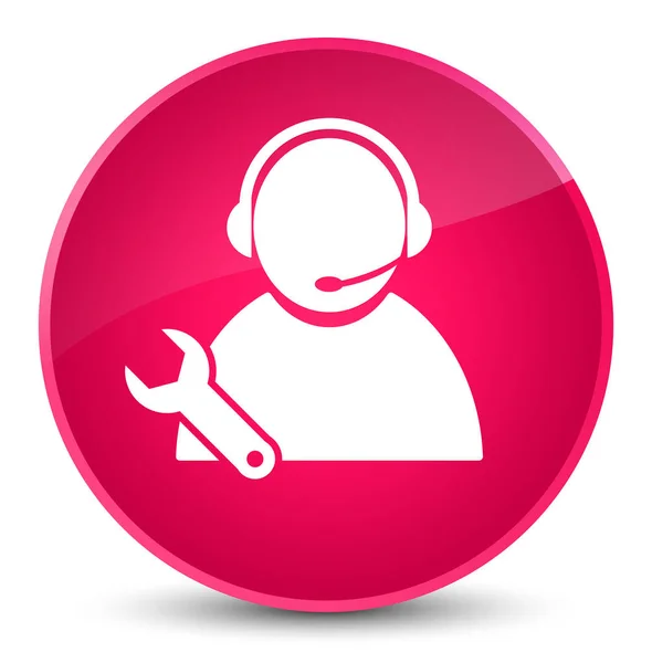 Tech support icon elegant pink round button — Stock Photo, Image