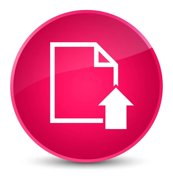 Uploaden document pictogram elegante roze ronde knop — Stockfoto