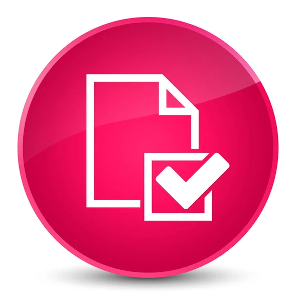 Checklista ikonen elegant rosa runda knappen — Stockfoto