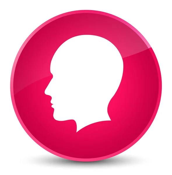 Κεφάλι άνδρες αντιμετωπίζουν κομψό ροζ στρογγυλό κουμπί εικονίδιο — Φωτογραφία Αρχείου