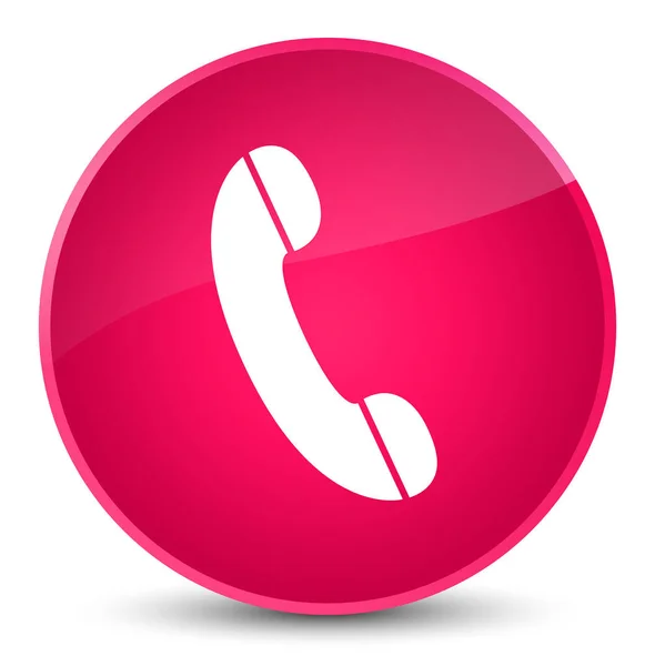 Icona del telefono elegante pulsante rotondo rosa — Foto Stock