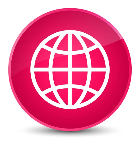 World icon elegant pink round button