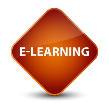 E-öğrenme zarif kahverengi elmas düğmesi