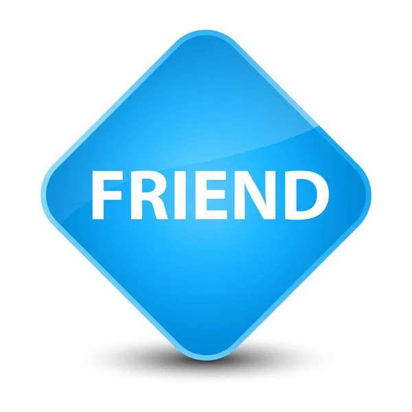 Friend elegant cyan blue diamond button — Stock Photo, Image