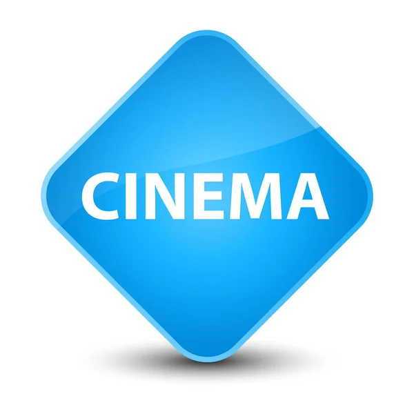 Cinema elegante botão de diamante azul ciano — Fotografia de Stock