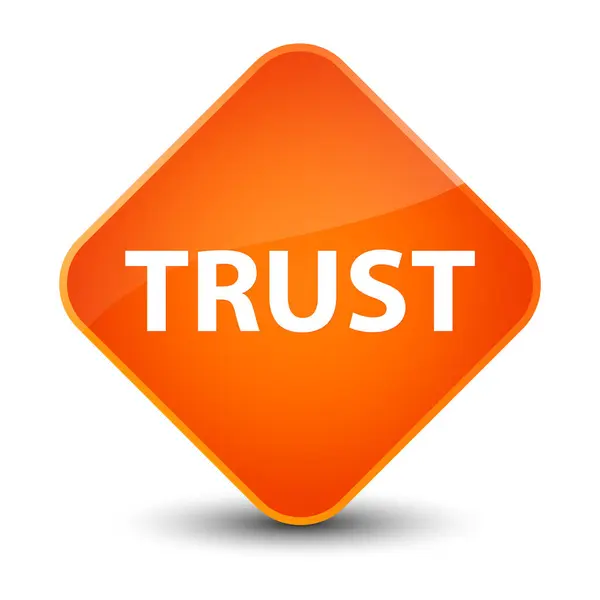 Trust elegant orange diamond button — Stock Photo, Image