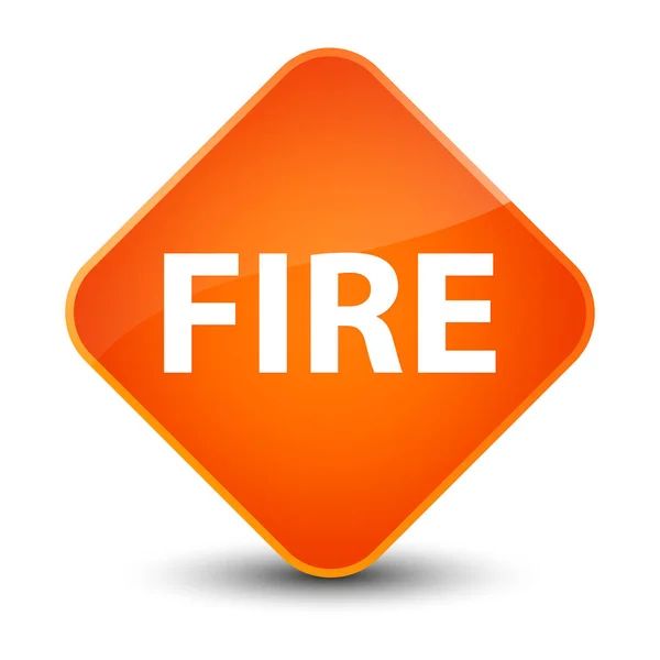 Fire elegant orange diamond button — Stock Photo, Image