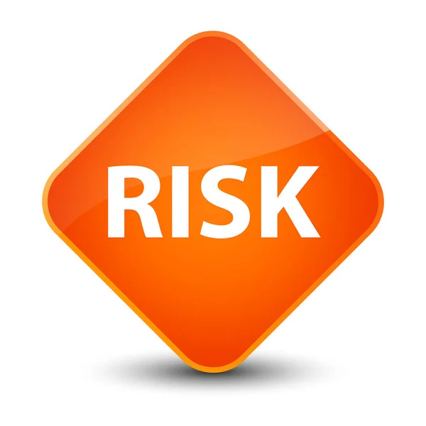 Risk elegant orange diamond button — Stock Photo, Image