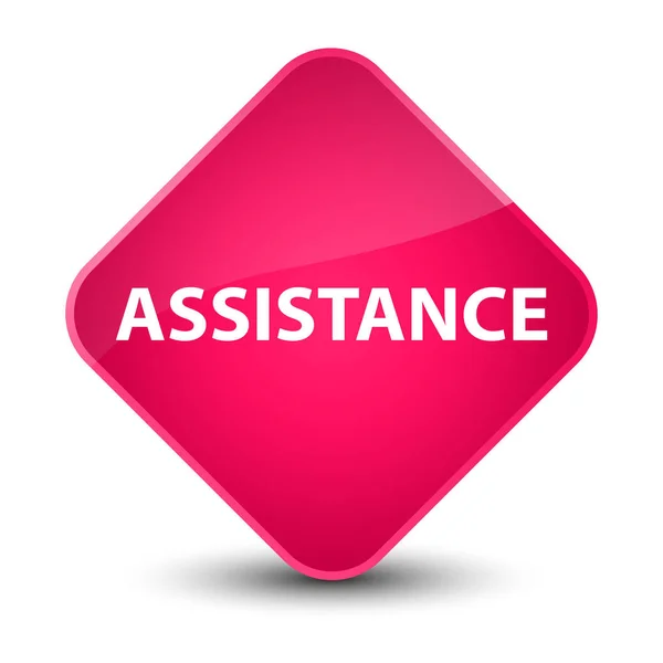 Assistance elegant pink diamond button — Stock Photo, Image