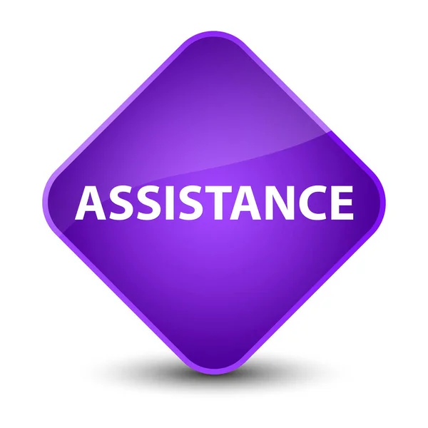 Assistance elegant purple diamond button — Stock Photo, Image