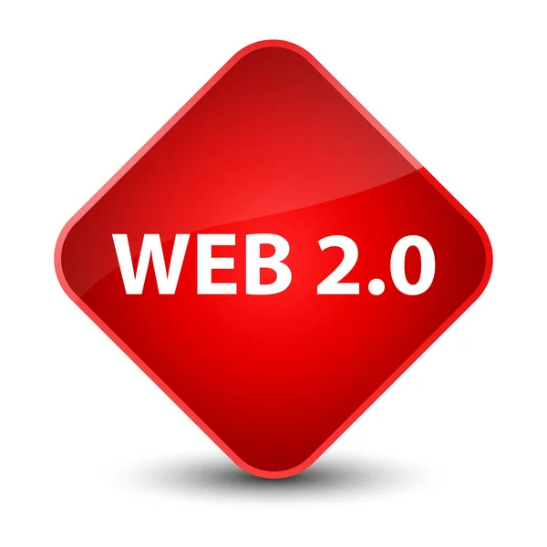 Przycisk czerwony diament elegancki Web 2.0 — Zdjęcie stockowe