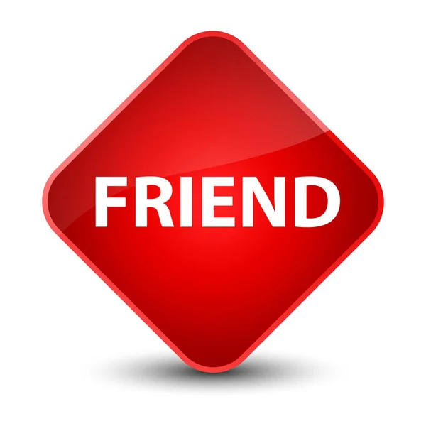 Friend elegant red diamond button — Stock Photo, Image