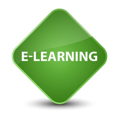 E-öğrenme zarif yumuşak yeşil elmas düğmesi