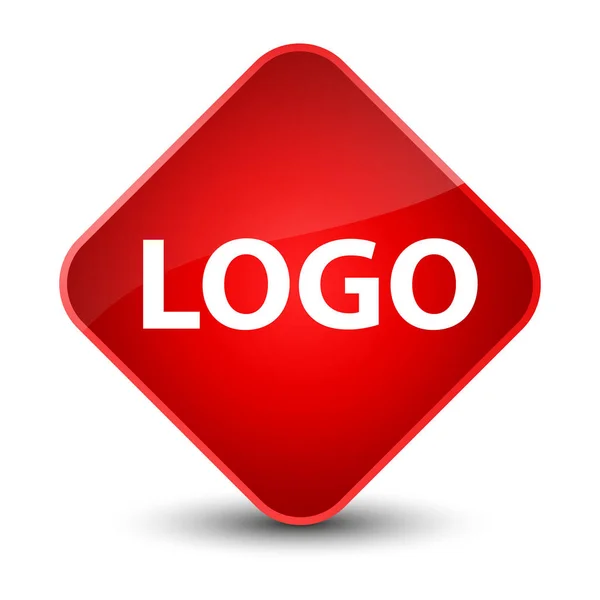 Logo zarif kırmızı elmas düğmesi — Stok fotoğraf