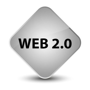 Web 2.0 zarif beyaz elmas düğmesi