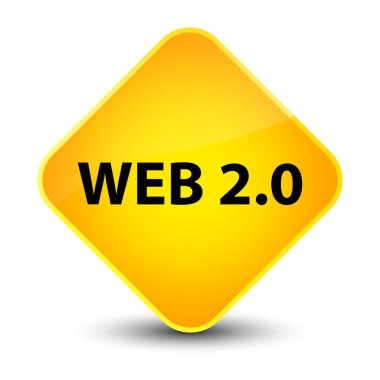 Web 2.0 zarif sarı elmas düğmesi