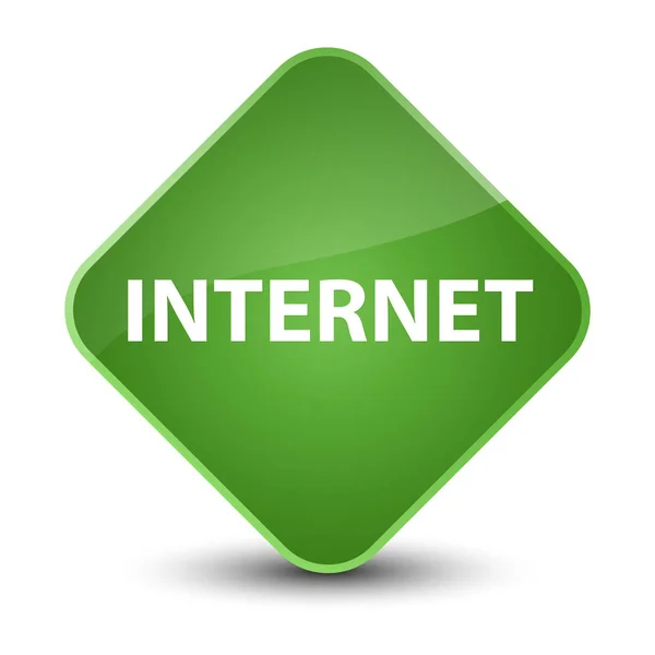 Internet elegante botão diamante verde suave — Fotografia de Stock