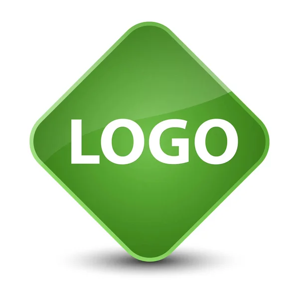 Logo zarif yumuşak yeşil elmas düğmesi — Stok fotoğraf