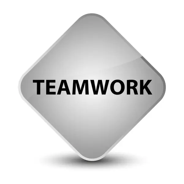 Teamwork elegant white diamond button — Stock Photo, Image