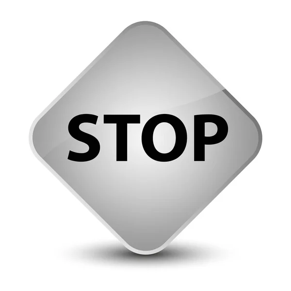 Elegantní bílý kosočtverec tlačítko Stop — Stock fotografie