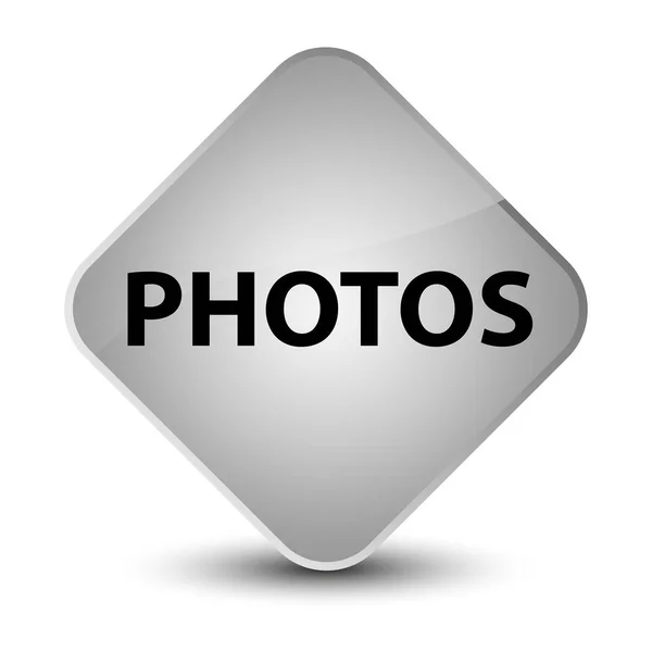 Elegantní bílý kosočtverec tlačítko fotografie — Stock fotografie