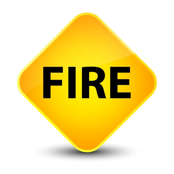 Fire elegant yellow diamond button — Stock Photo, Image