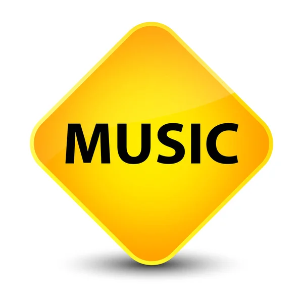 Muzyka elegancki żółty romb przycisk — Zdjęcie stockowe